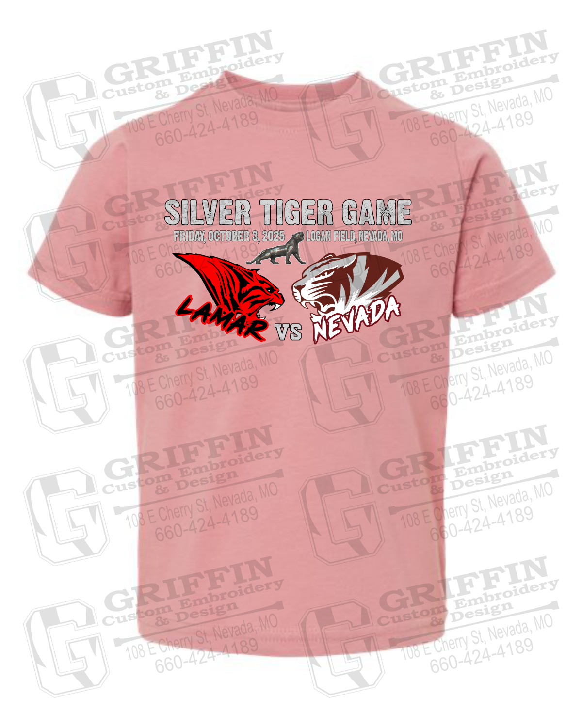 Toddler/Infant Cotton T-Shirt - Silver Tiger 2025 Football - Nevada Tigers 26-G