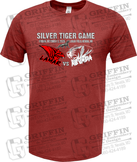 Soft-Tek Short Sleeve T-Shirt - Silver Tiger 2025 Football - Nevada Tigers 26-G