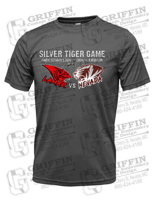 Dry-Fit Short Sleeve T-Shirt - Silver Tiger 2025 Football - Nevada Tigers 26-G
