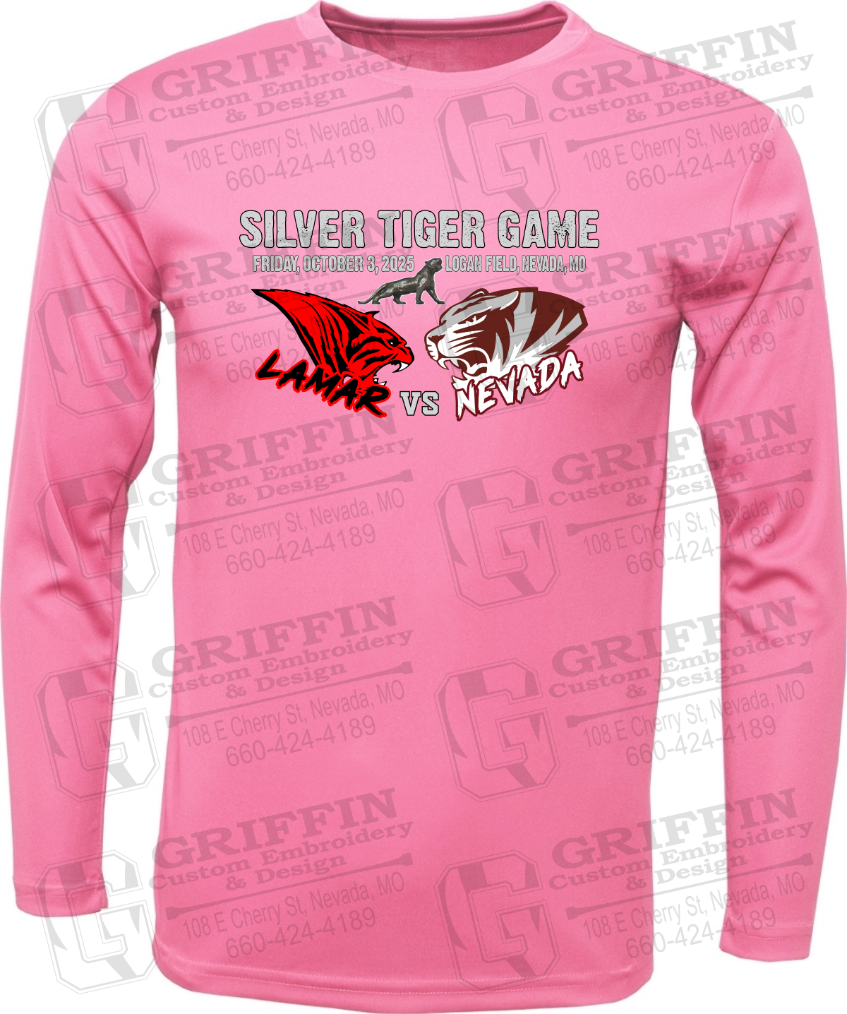 Toddler Dry-Fit Long Sleeve T-Shirt - Silver Tiger 2025 Football - Nevada Tigers 26-G