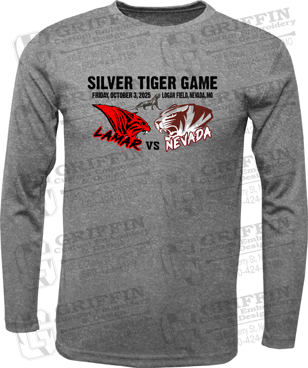 Toddler Dry-Fit Long Sleeve T-Shirt - Silver Tiger 2025 Football - Nevada Tigers 26-G