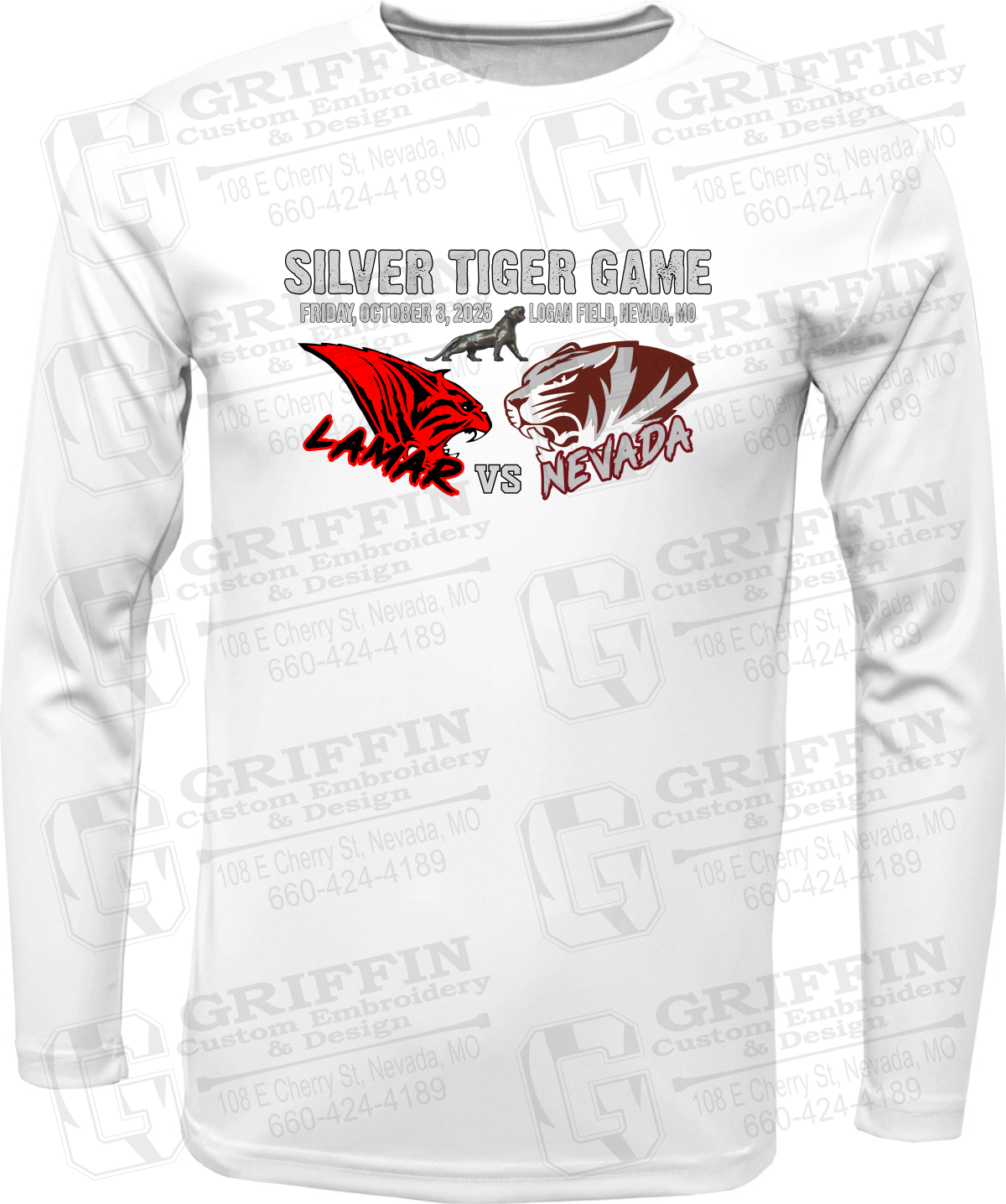 Toddler Dry-Fit Long Sleeve T-Shirt - Silver Tiger 2025 Football - Nevada Tigers 26-G
