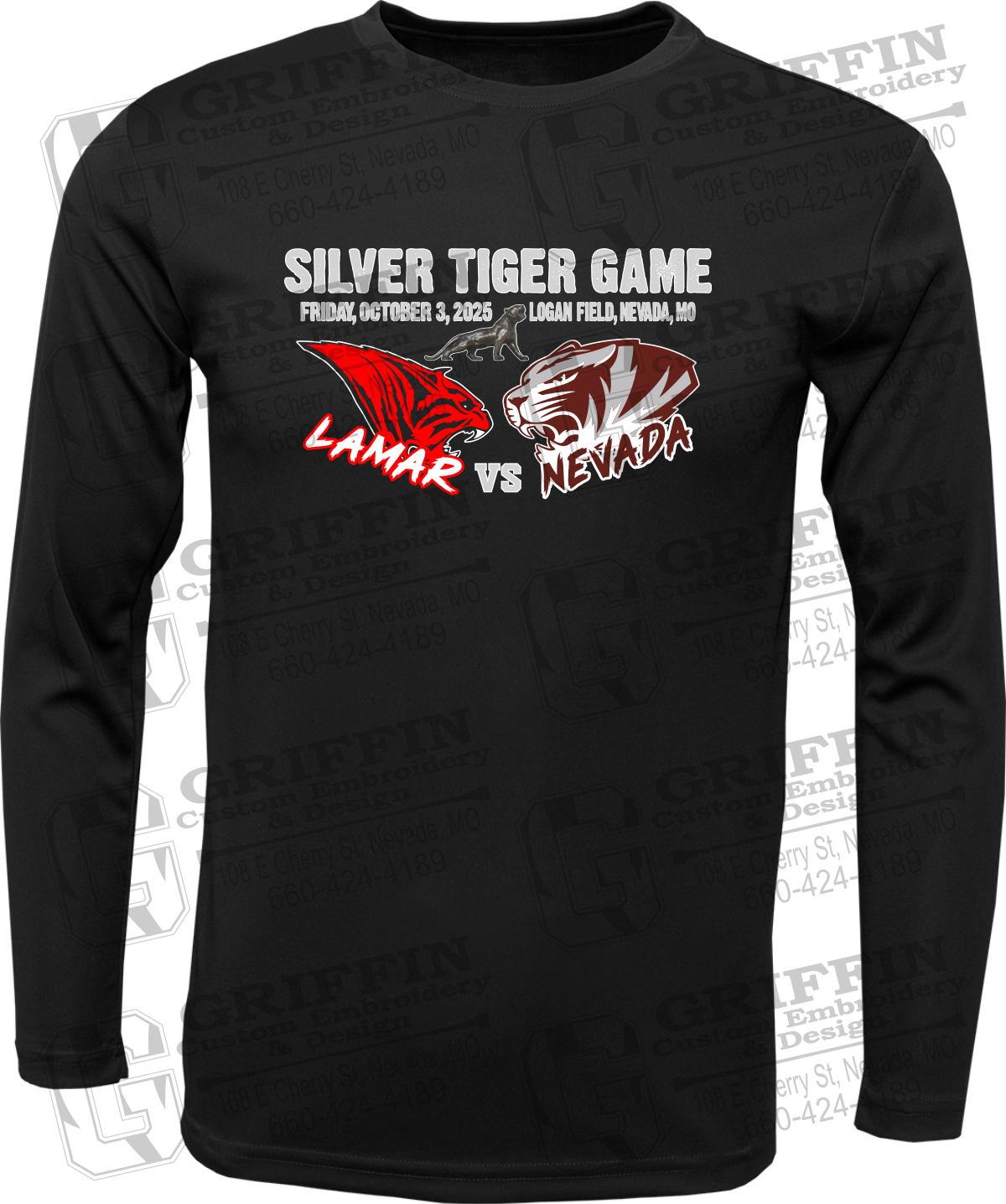 Toddler Dry-Fit Long Sleeve T-Shirt - Silver Tiger 2025 Football - Nevada Tigers 26-G