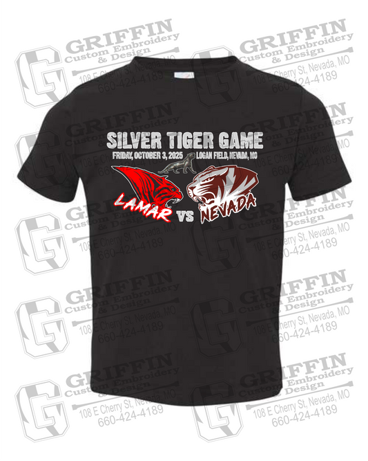 Toddler/Infant Cotton T-Shirt - Silver Tiger 2025 Football - Nevada Tigers 26-G