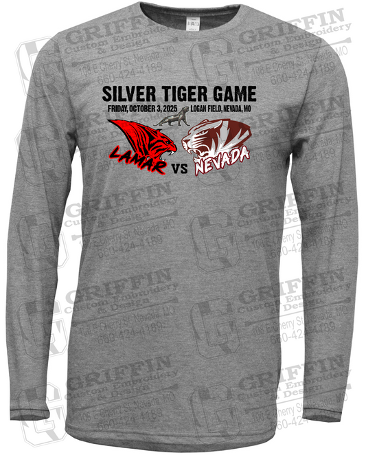 Soft-Tek Long Sleeve T-Shirt - Silver Tiger 2025 Football - Nevada Tigers 26-G