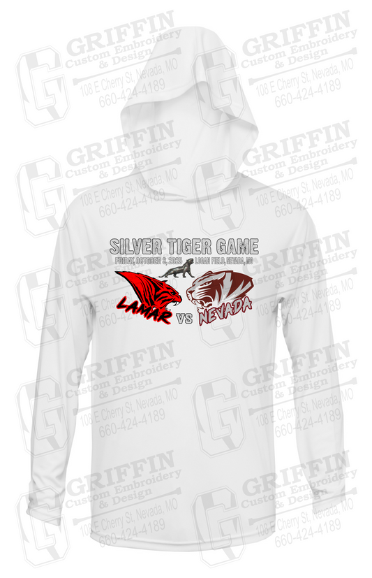 Dry-Fit T-Shirt Hoodie - Silver Tiger 2025 Football - Nevada Tigers 26-G