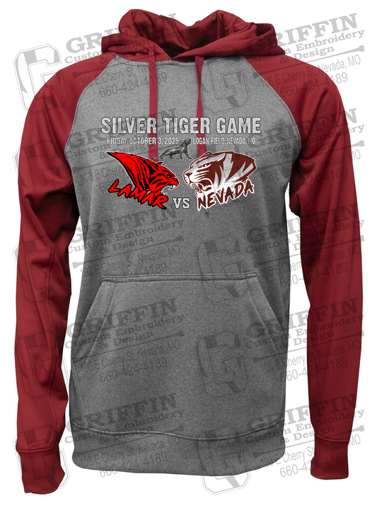 Performance Fleece Raglan Hoodie - Silver Tiger 2025 Football - Nevada Tigers 26-G