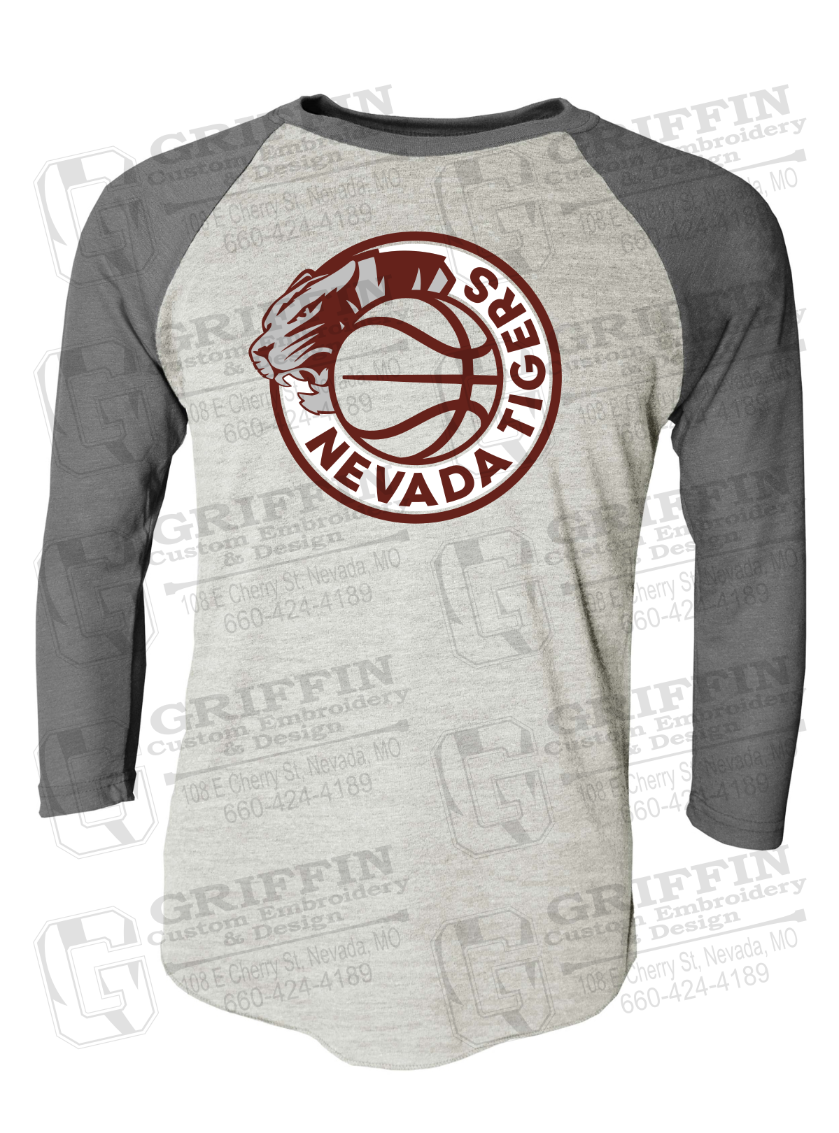 Tri-Blend Raglan Sleeve T-Shirt - Basketball - Nevada Tigers 25-J