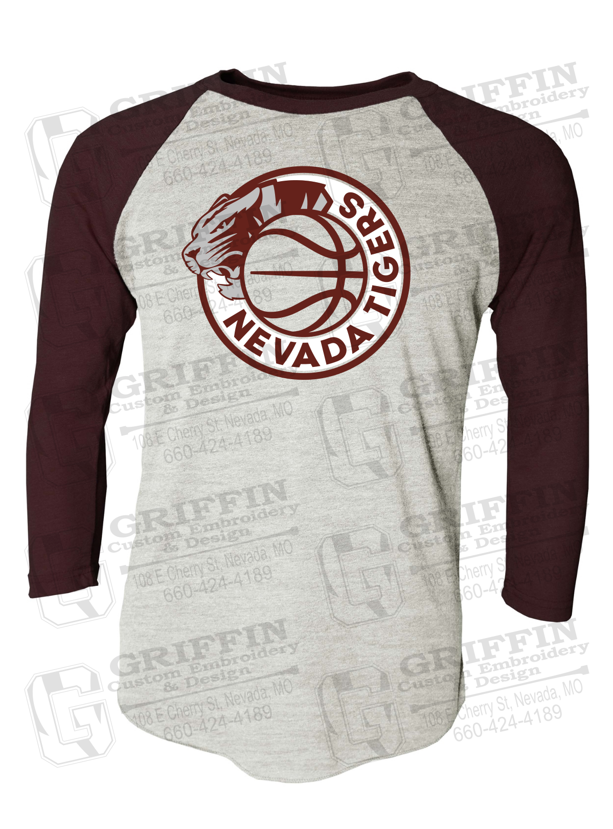 Tri-Blend Raglan Sleeve T-Shirt - Basketball - Nevada Tigers 25-J