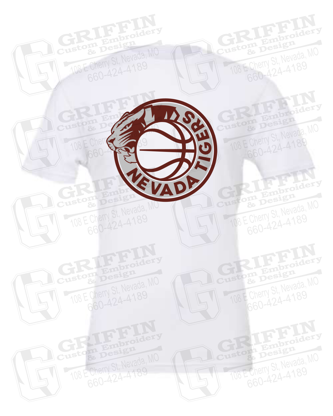 Cotton Short Sleeve T-Shirt - Basketball - Nevada Tigers 26-J