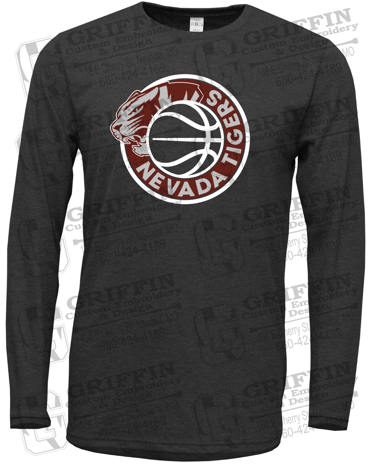 Soft-Tek Long Sleeve T-Shirt - Basketball - Nevada Tigers 26-J