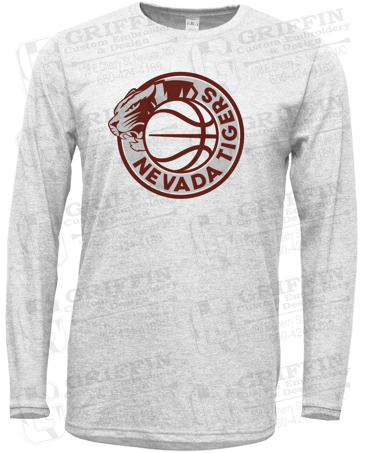 Soft-Tek Long Sleeve T-Shirt - Basketball - Nevada Tigers 26-J