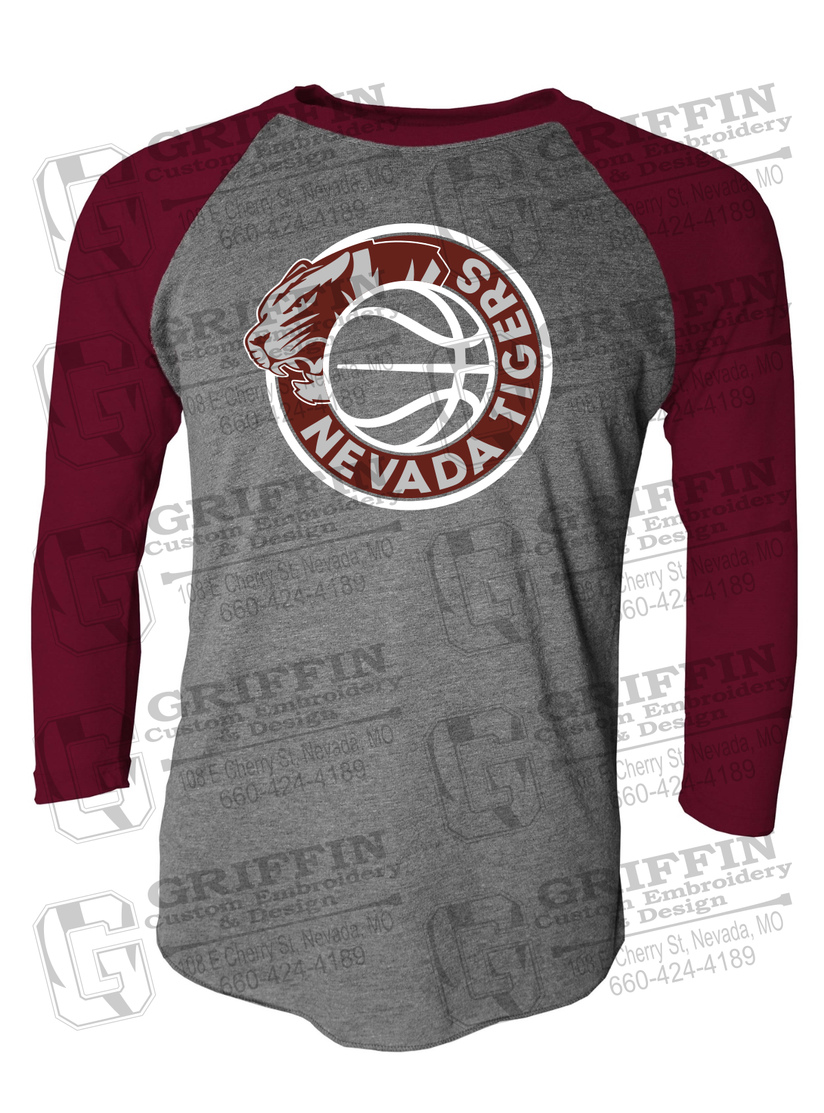 Tri-Blend Raglan Sleeve T-Shirt - Basketball - Nevada Tigers 25-J