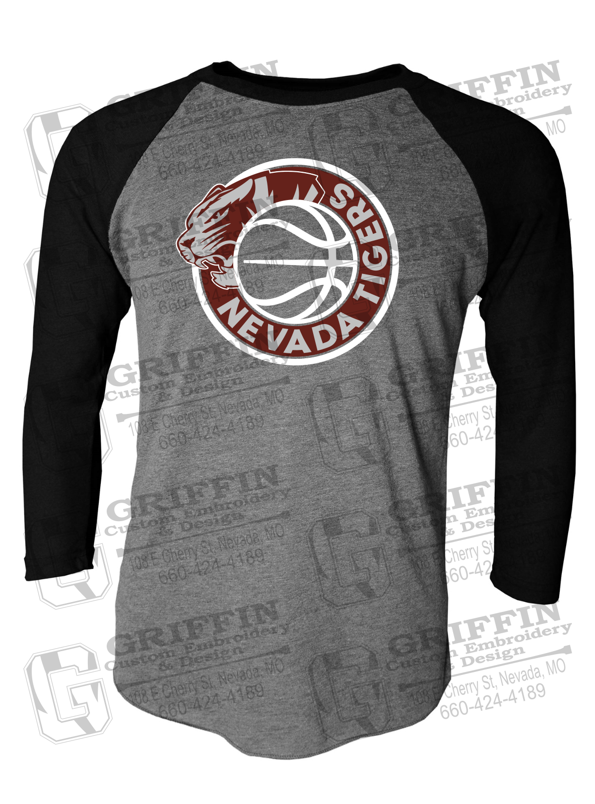 Tri-Blend Raglan Sleeve T-Shirt - Basketball - Nevada Tigers 25-J