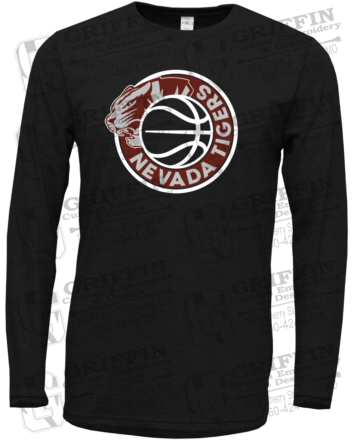 Soft-Tek Long Sleeve T-Shirt - Basketball - Nevada Tigers 26-J