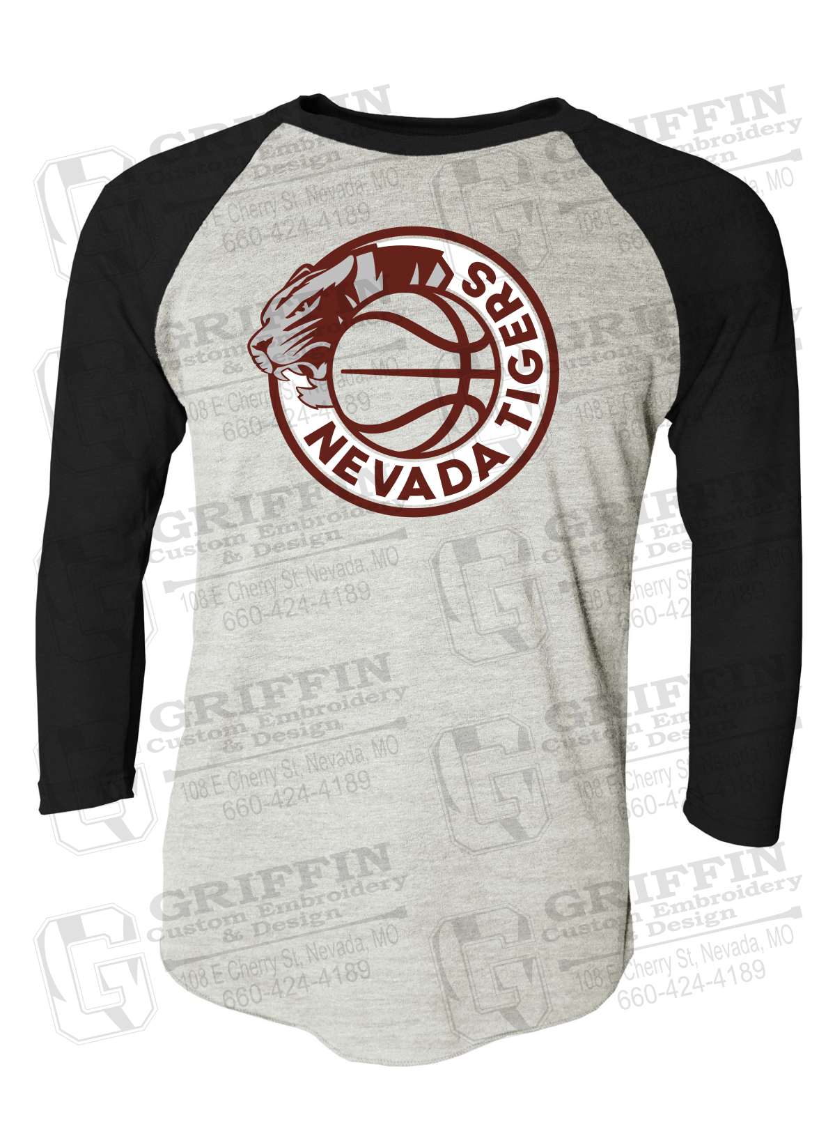 Tri-Blend Raglan Sleeve T-Shirt - Basketball - Nevada Tigers 25-J