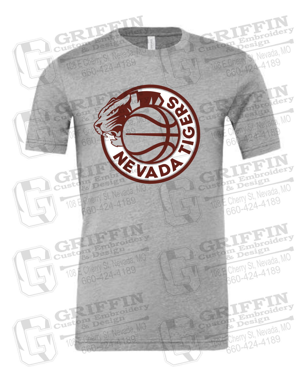 Cotton Short Sleeve T-Shirt - Basketball - Nevada Tigers 26-J