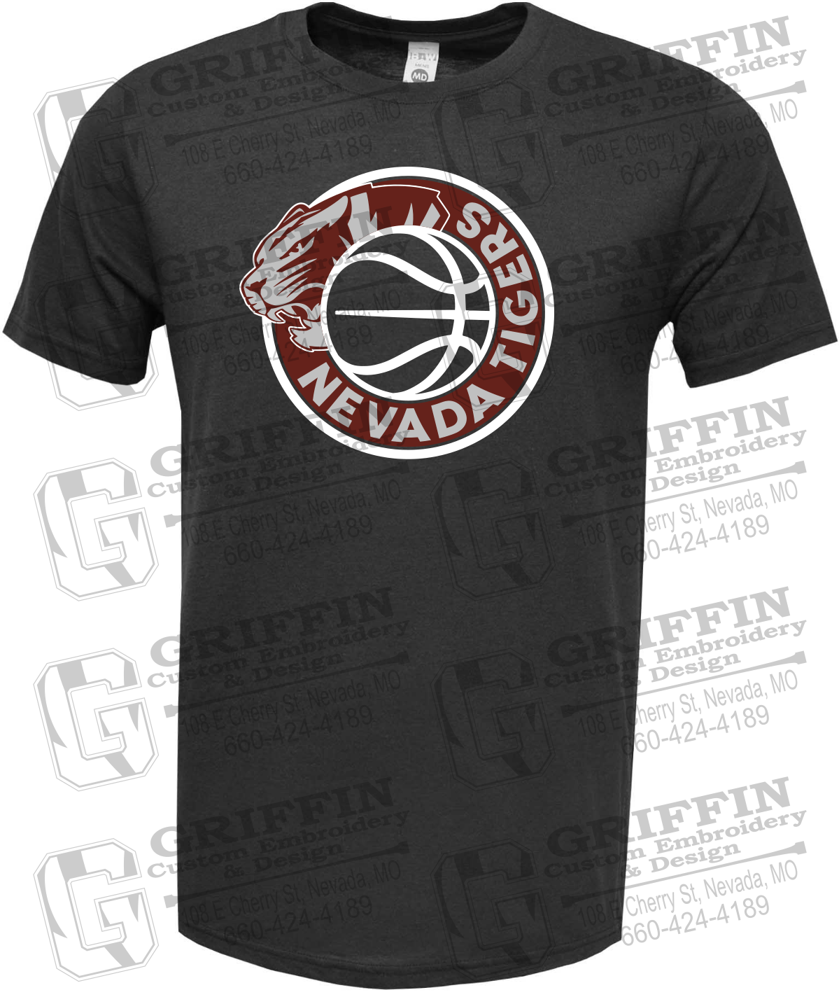 Soft-Tek Short Sleeve T-Shirt - Basketball - Nevada Tigers 26-J