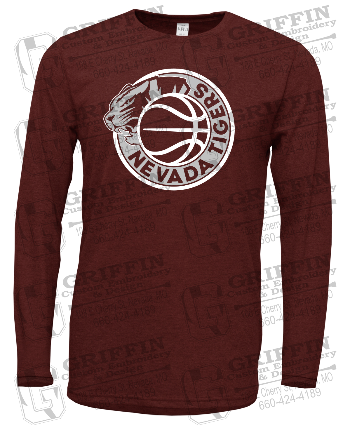 Soft-Tek Long Sleeve T-Shirt - Basketball - Nevada Tigers 26-J