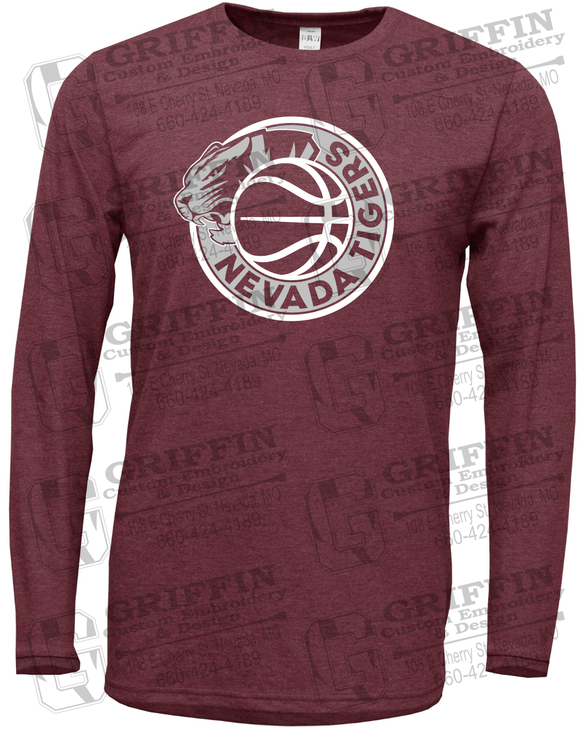 Soft-Tek Long Sleeve T-Shirt - Basketball - Nevada Tigers 26-J