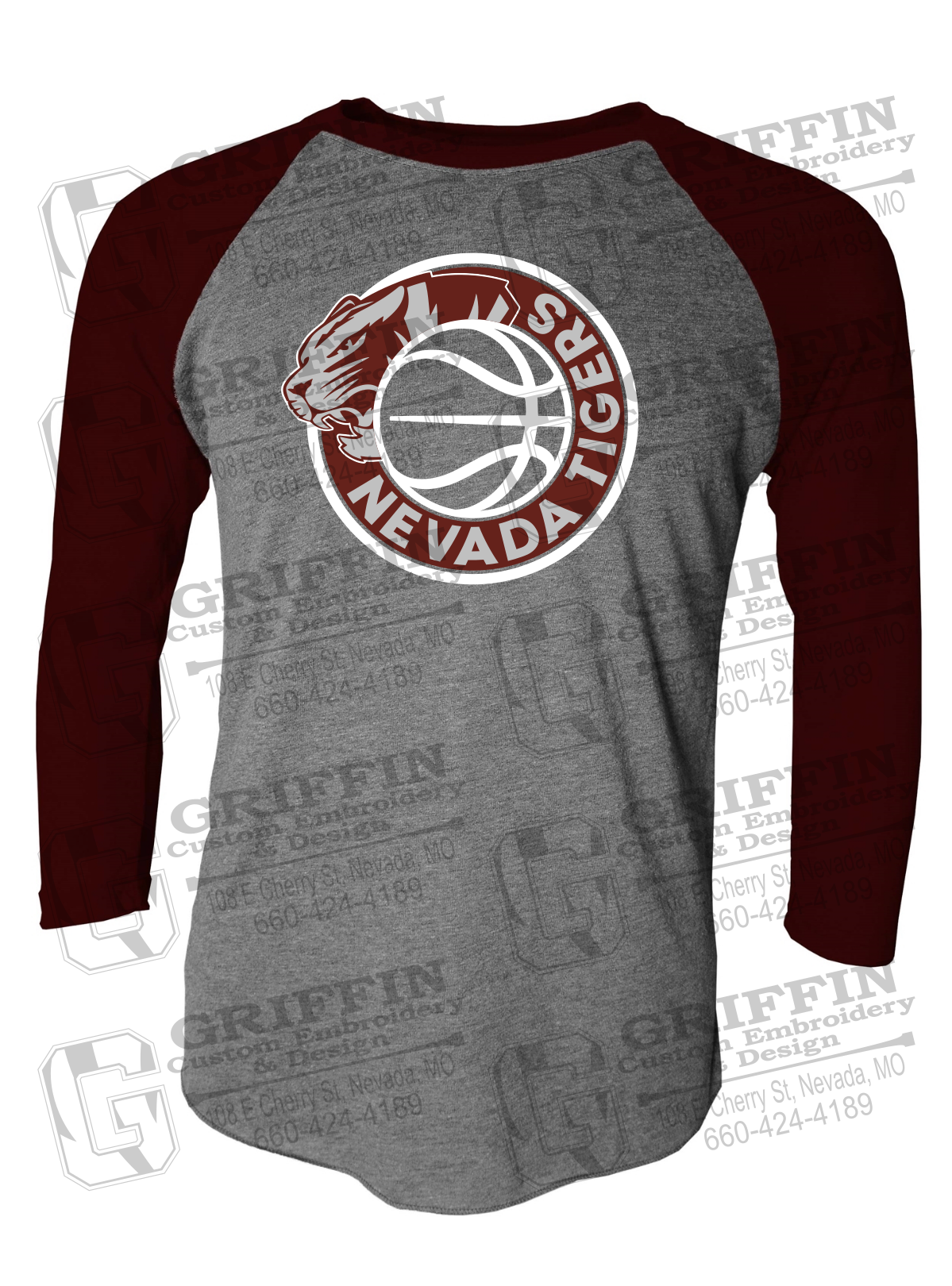 Tri-Blend Raglan Sleeve T-Shirt - Basketball - Nevada Tigers 25-J