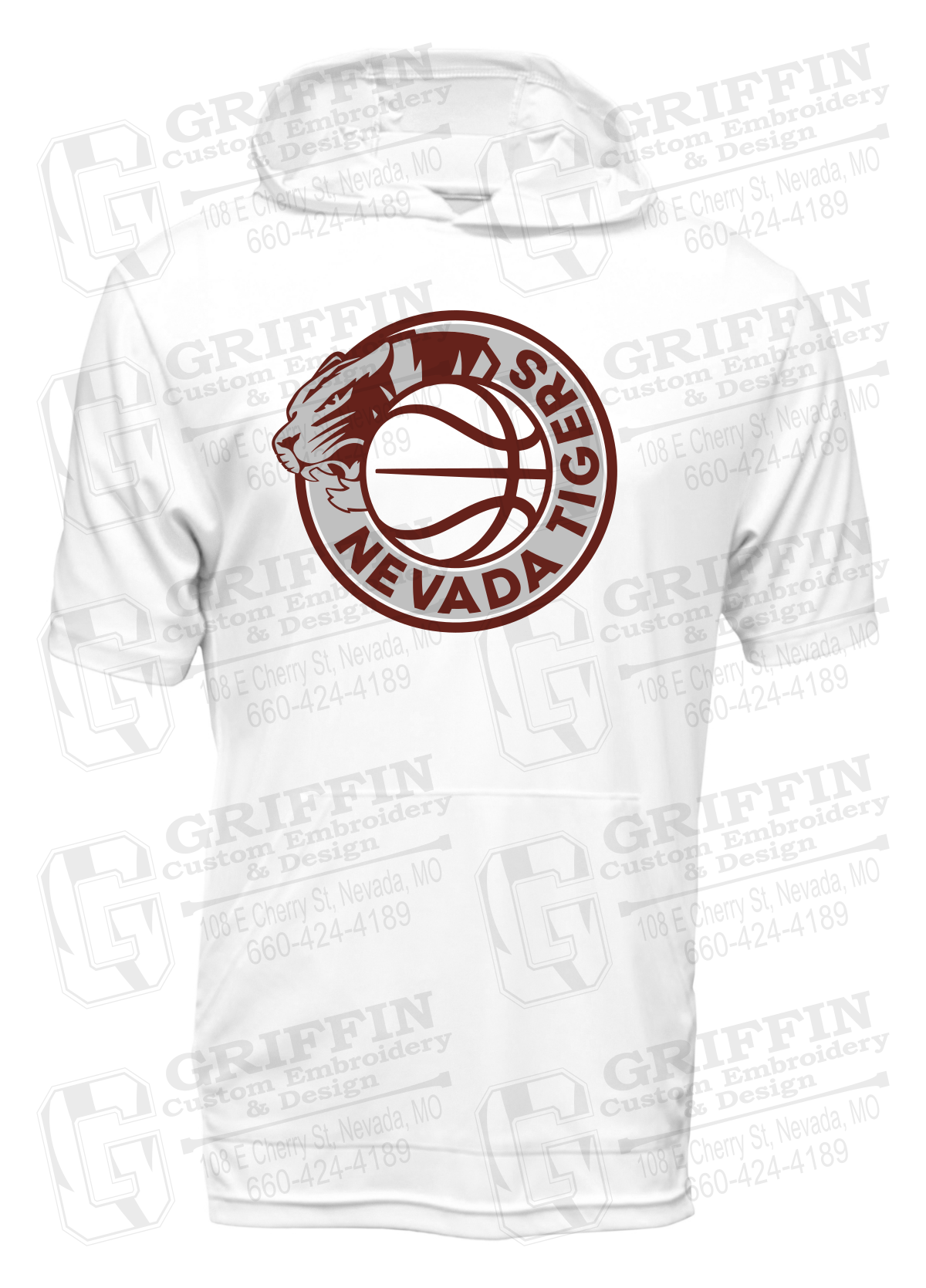 Dry-Fit Short Sleeve T-Shirt Hoodie - Basketball - Nevada Tigers 26-J