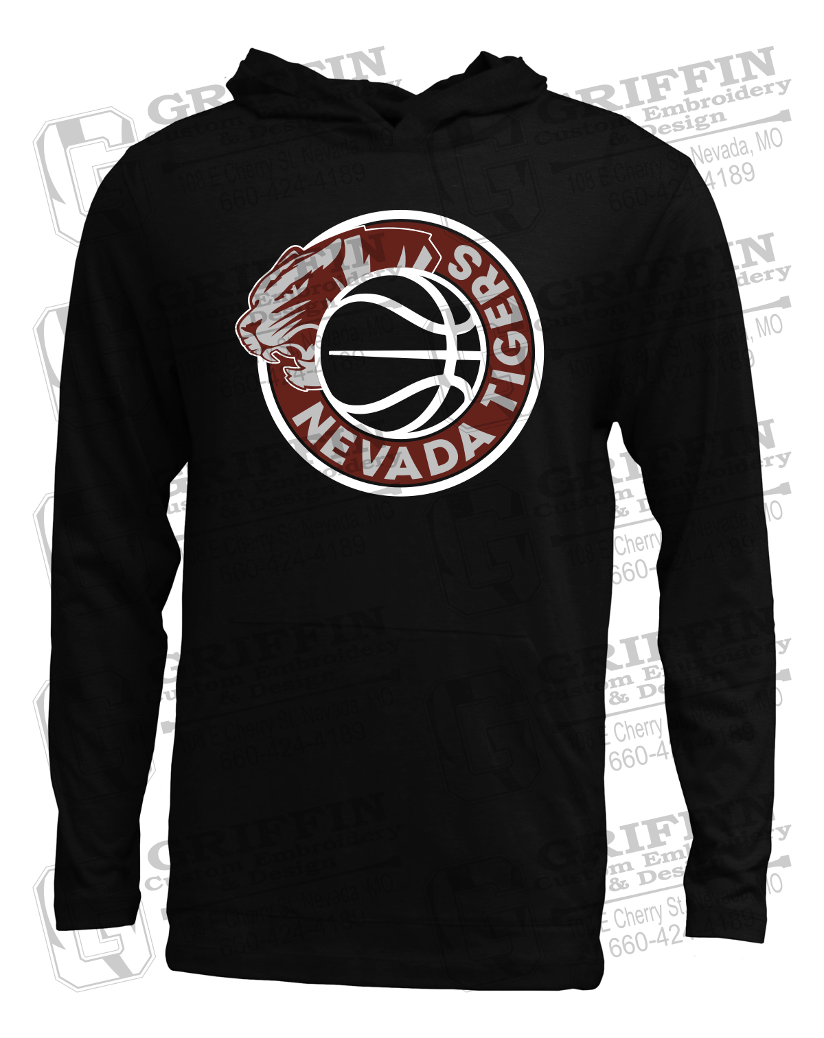 Soft-Tek T-Shirt Hoodie - Basketball - Nevada Tigers 26-J