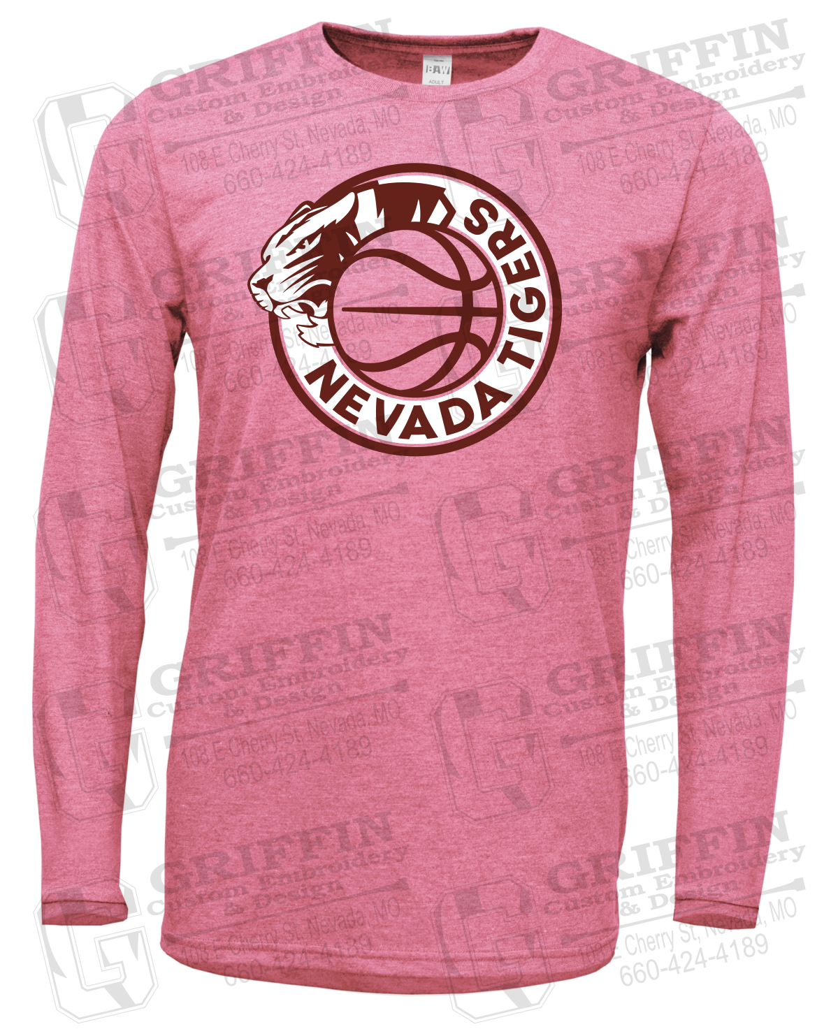 Soft-Tek Long Sleeve T-Shirt - Basketball - Nevada Tigers 26-J