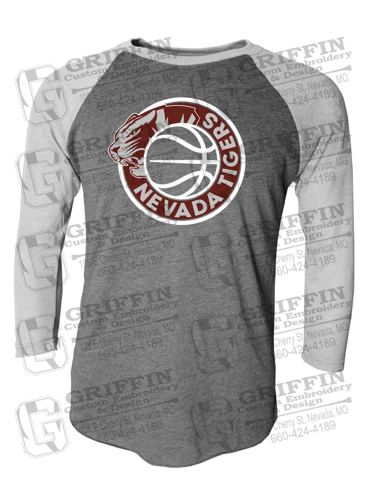 Tri-Blend Raglan Sleeve T-Shirt - Basketball - Nevada Tigers 25-J