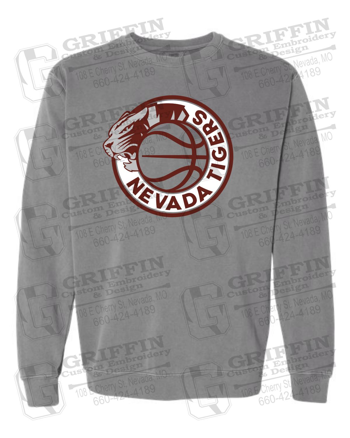 Comfort Colors Crewneck Sweatshirt - Basketball - Nevada Tigers 26-J