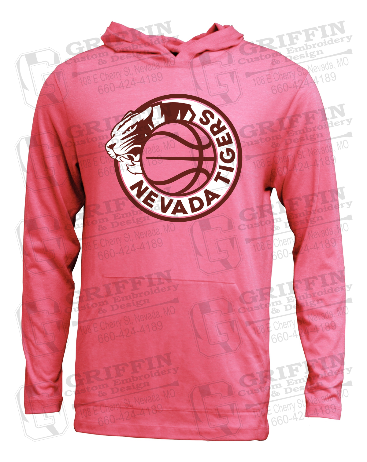 Soft-Tek T-Shirt Hoodie - Basketball - Nevada Tigers 26-J