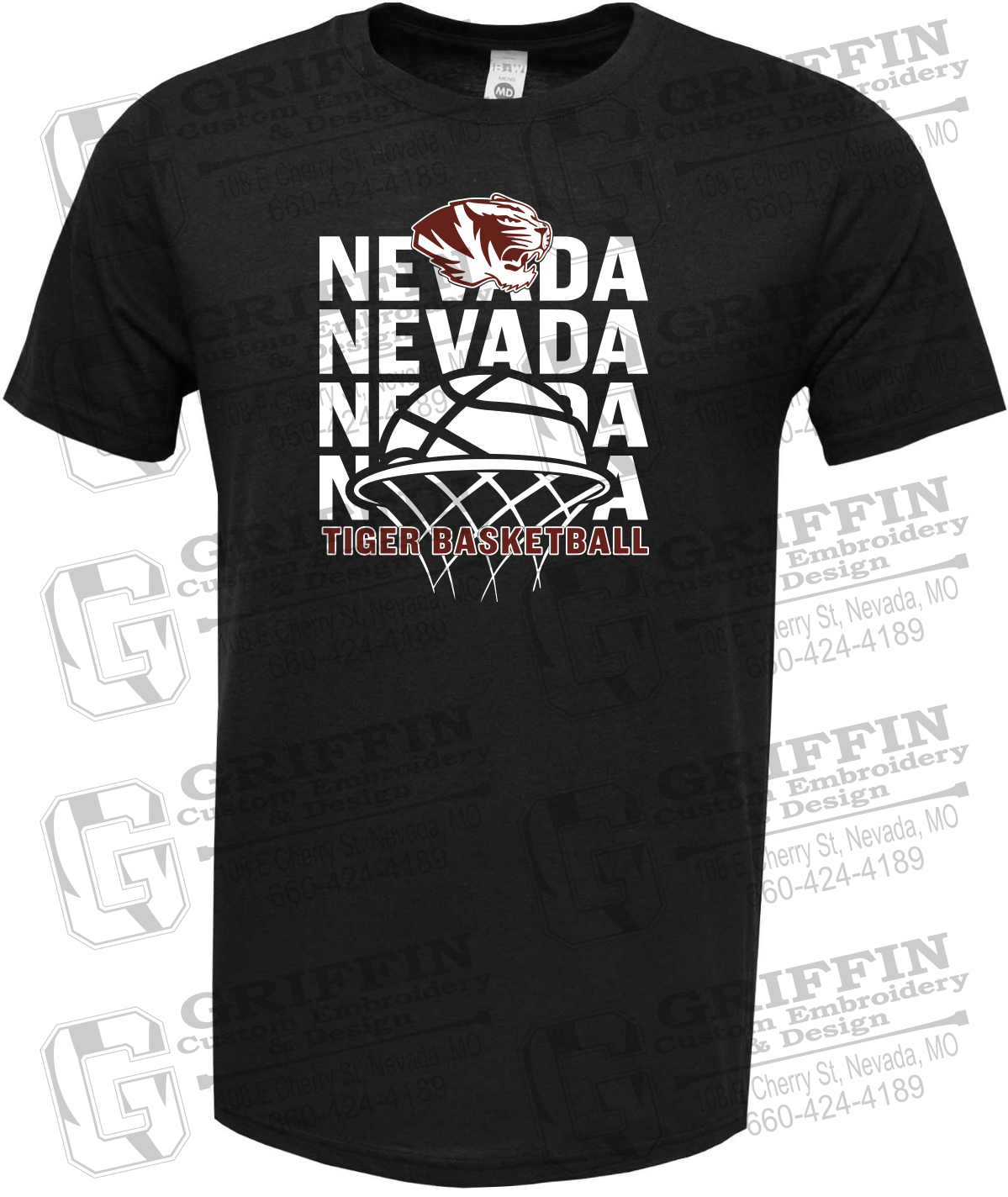 Soft-Tek Short Sleeve T-Shirt - Basketball - Nevada Tigers 26-L