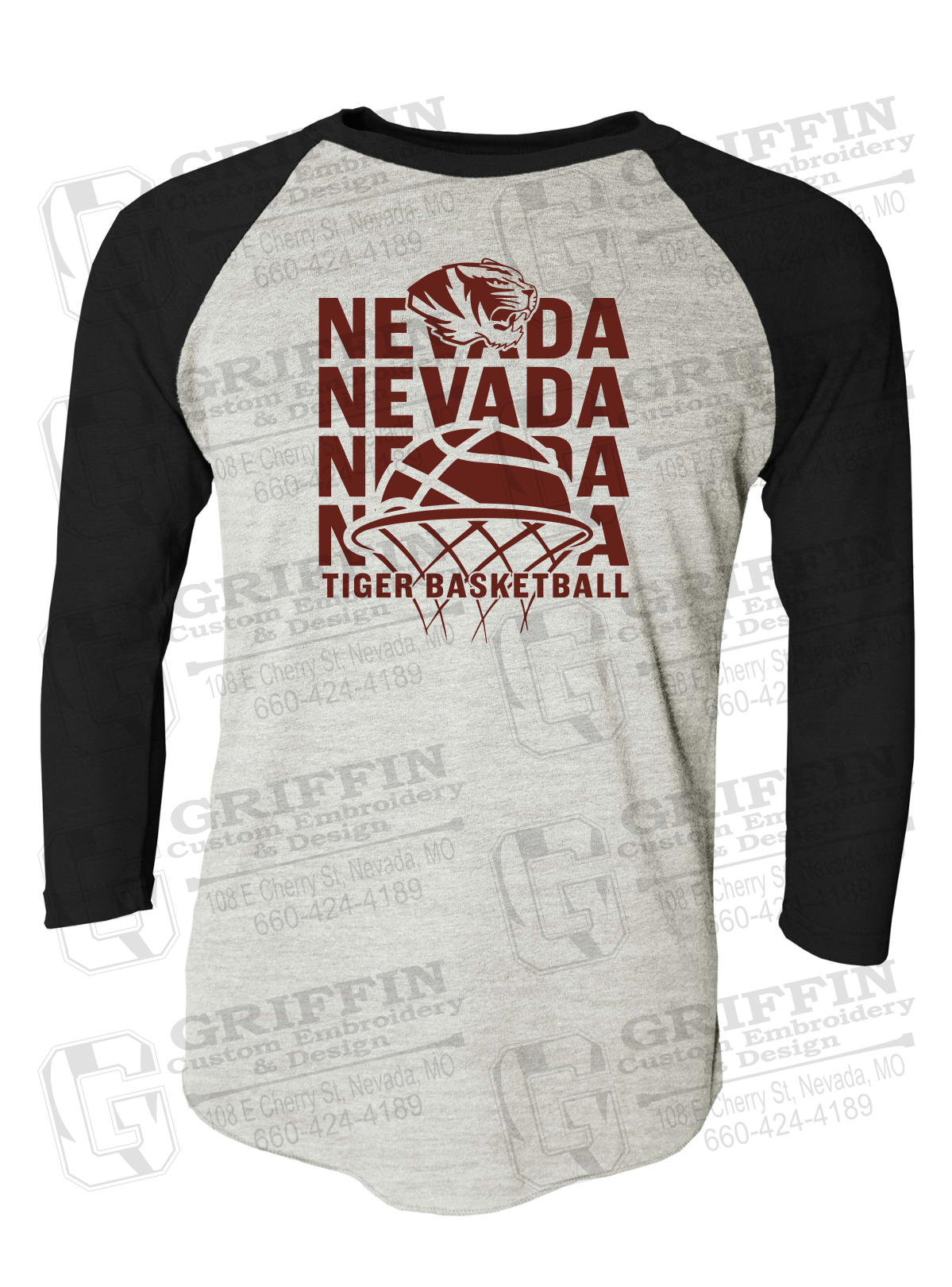 Tri-Blend Raglan Sleeve T-Shirt - Basketball - Nevada Tigers 25-L