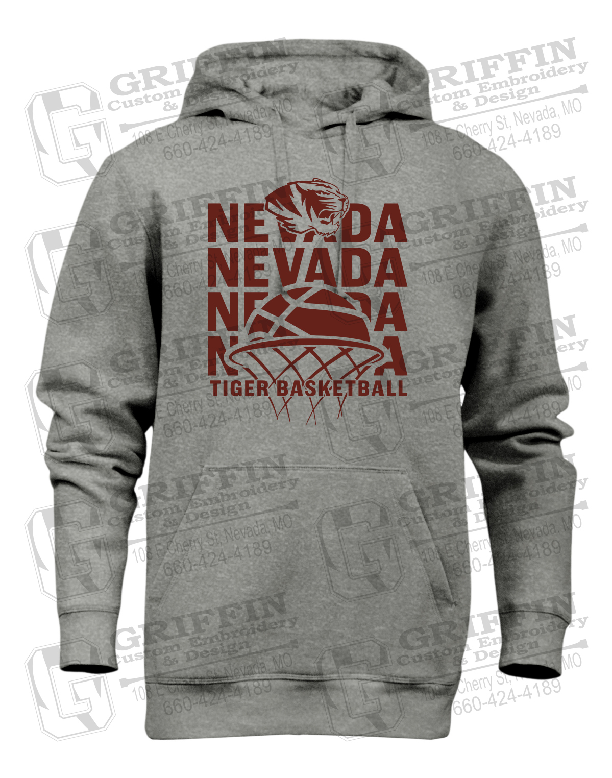 Heavyweight Fleece Hoodie - Basketball - Nevada Tigers 26-L