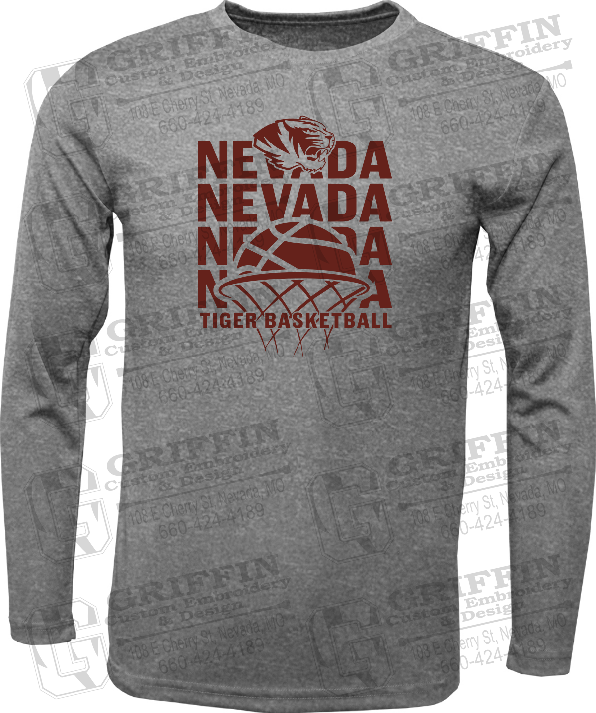 Dry-Fit Long Sleeve T-Shirt - Basketball - Nevada Tigers 26-L