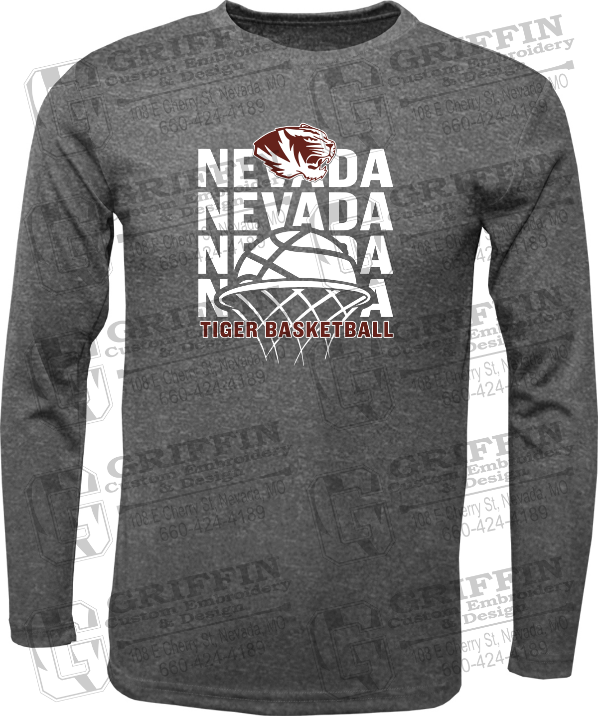 Dry-Fit Long Sleeve T-Shirt - Basketball - Nevada Tigers 26-L
