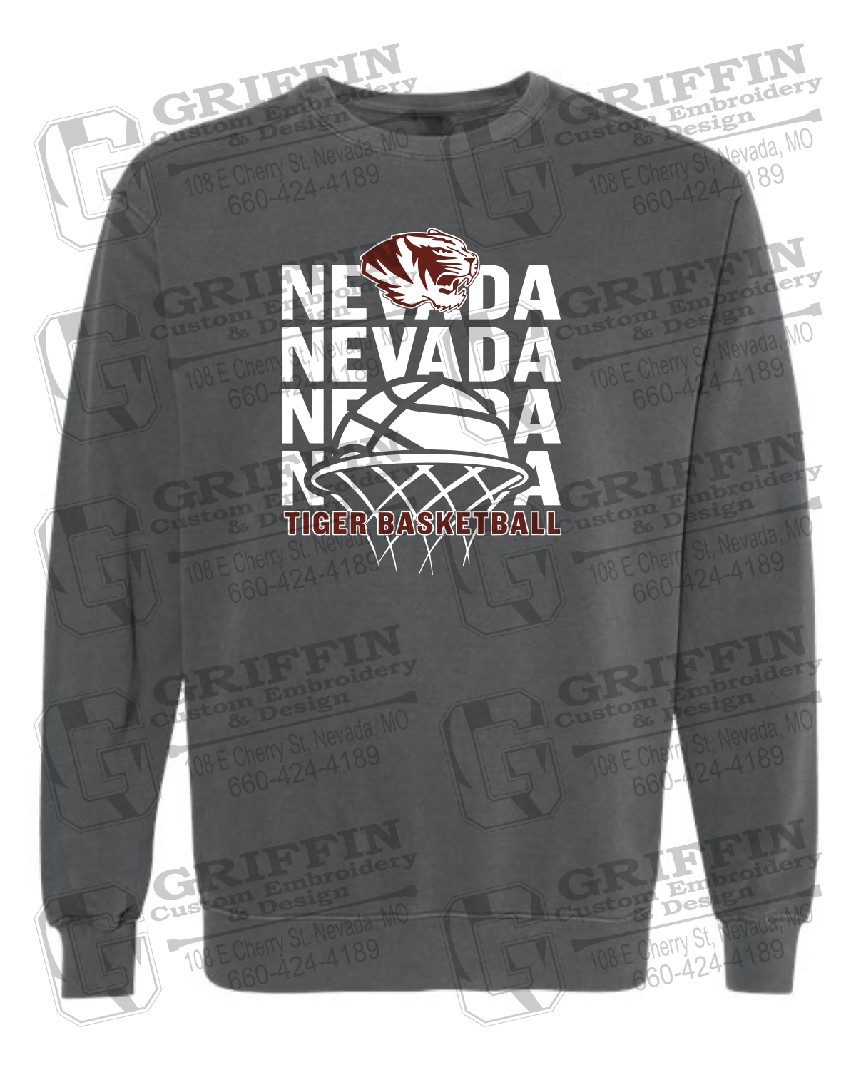 Comfort Colors Crewneck Sweatshirt - Basketball - Nevada Tigers 26-L