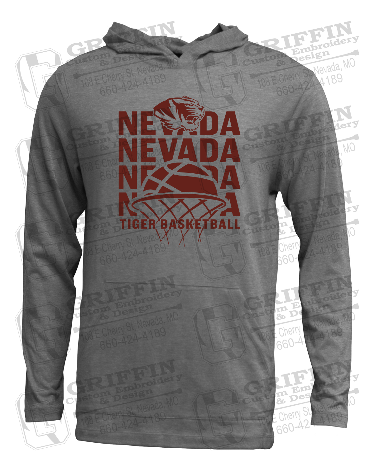 Soft-Tek T-Shirt Hoodie - Basketball - Nevada Tigers 26-L