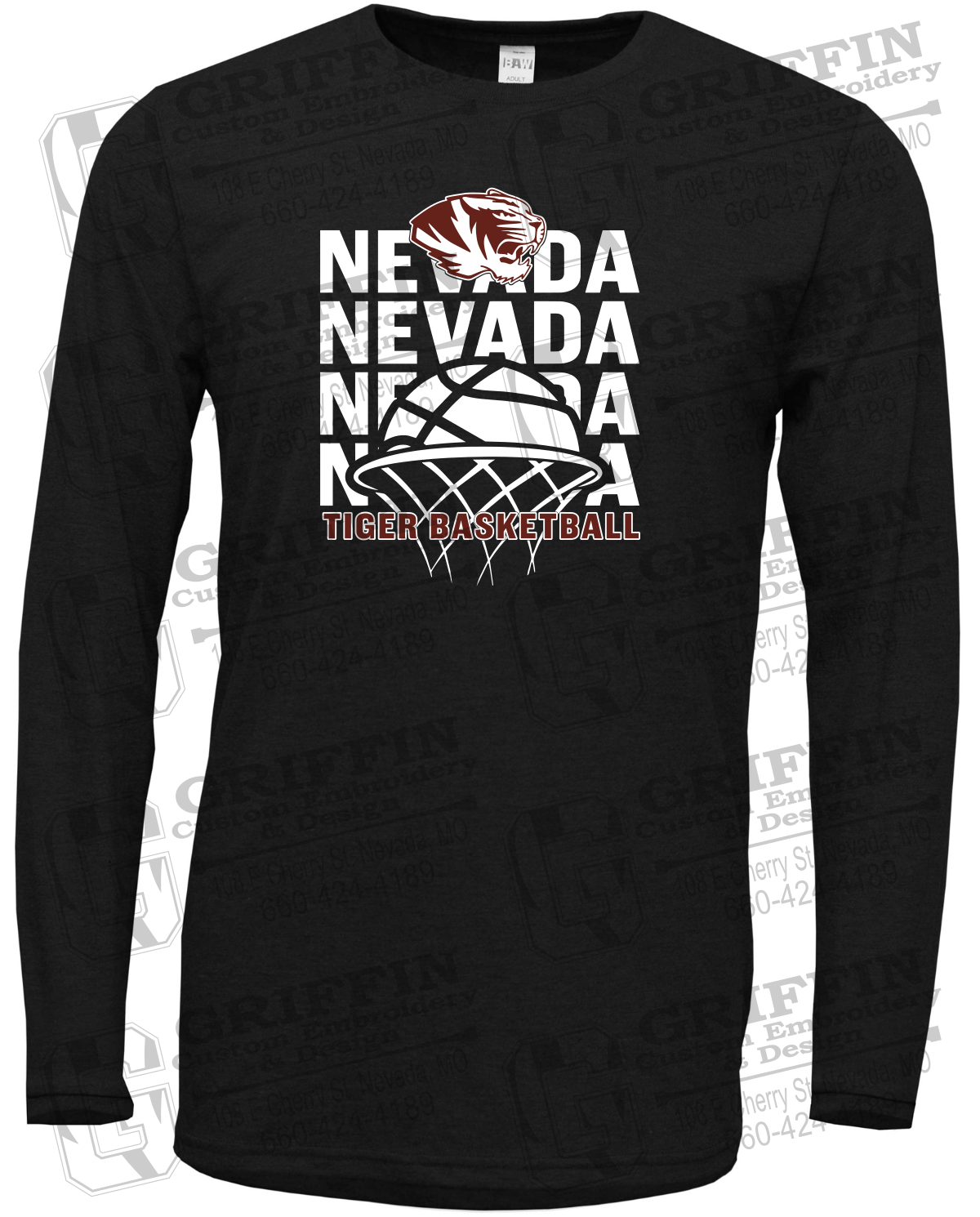 Soft-Tek Long Sleeve T-Shirt - Basketball - Nevada Tigers 26-L