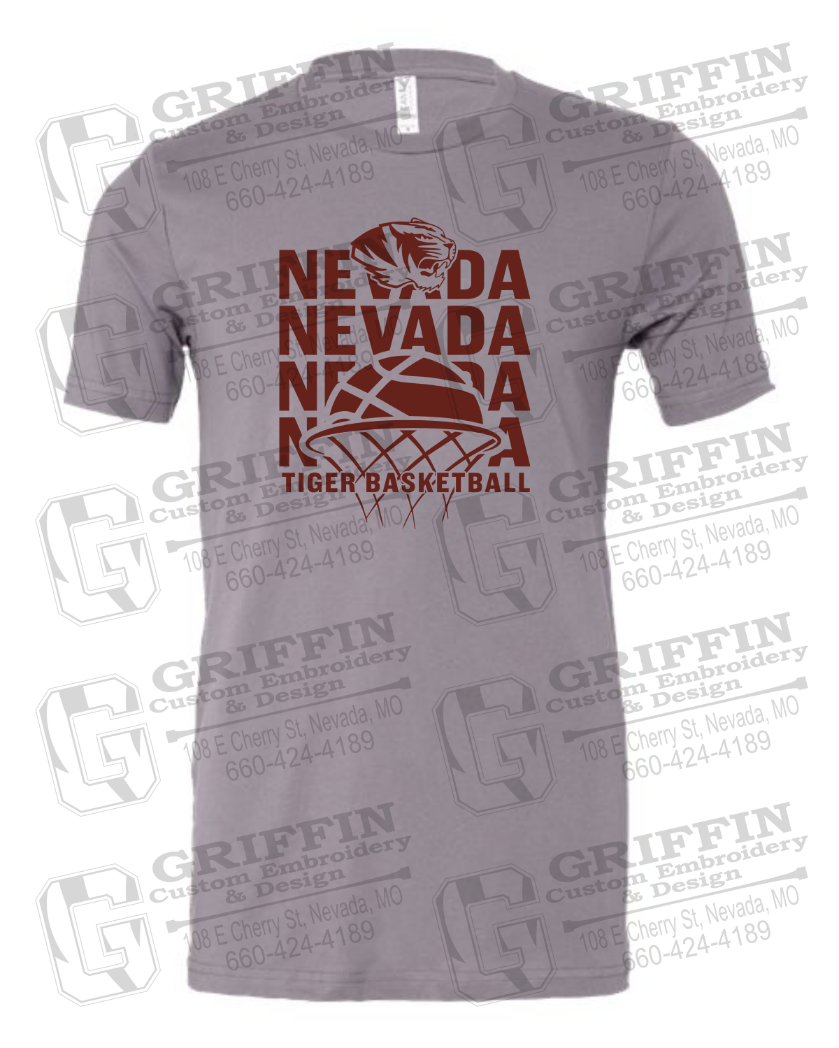 Cotton Short Sleeve T-Shirt - Basketball - Nevada Tigers 26-L