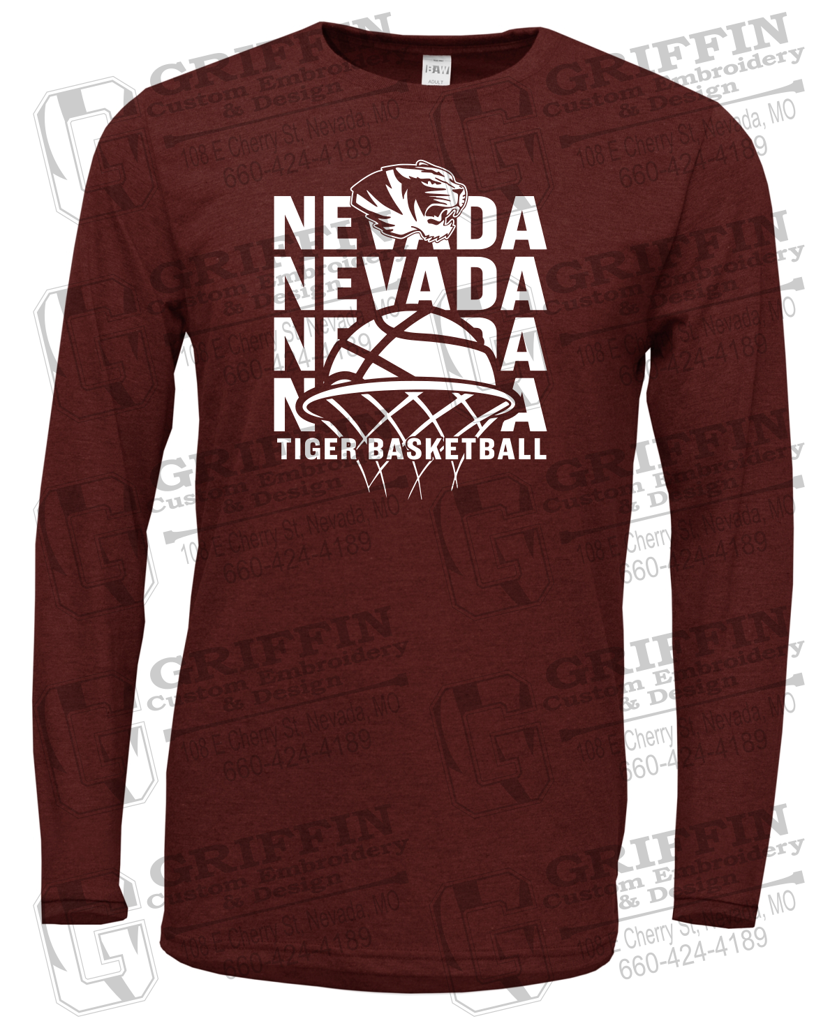 Soft-Tek Long Sleeve T-Shirt - Basketball - Nevada Tigers 26-L