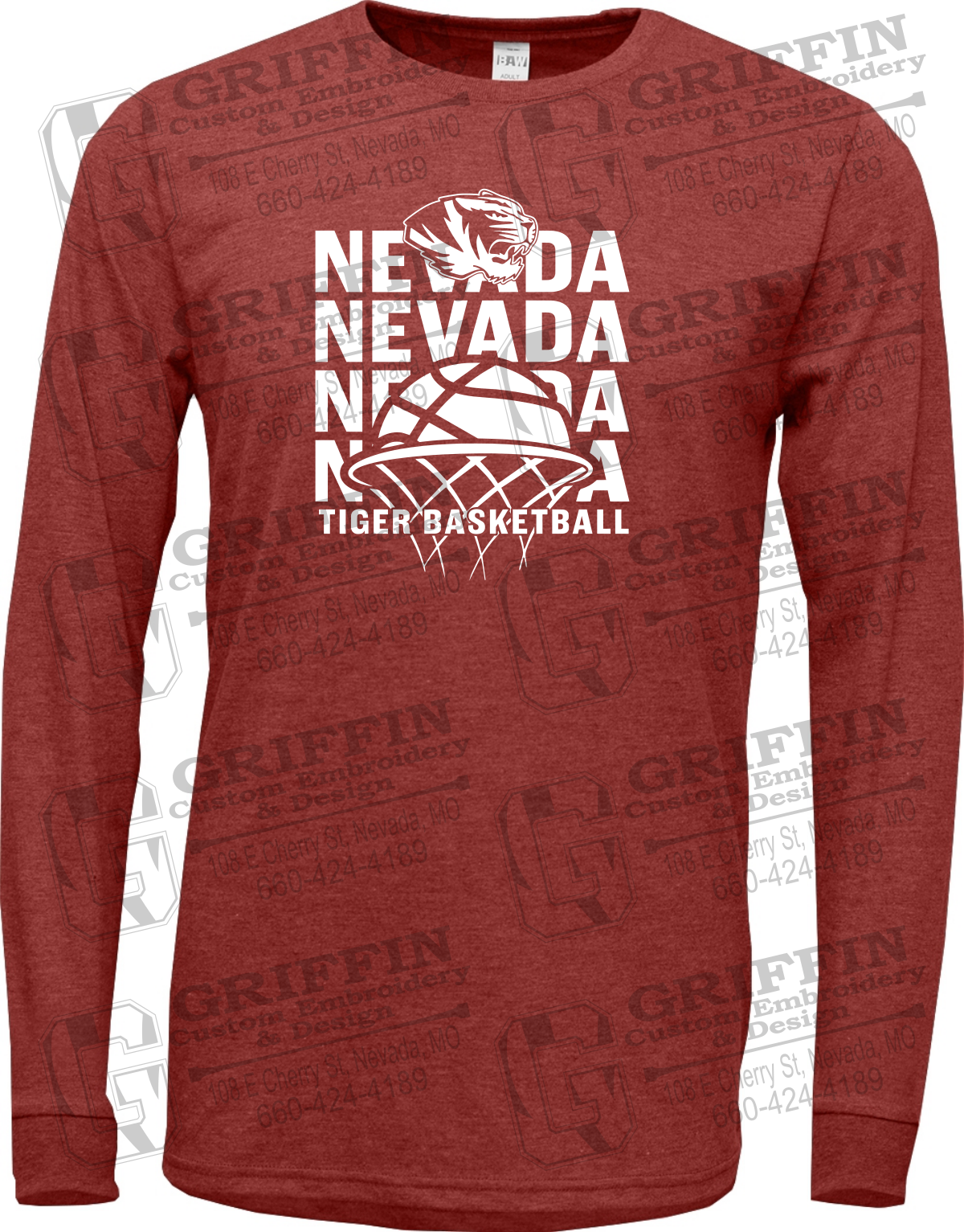 Soft-Tek Long Sleeve T-Shirt - Basketball - Nevada Tigers 26-L