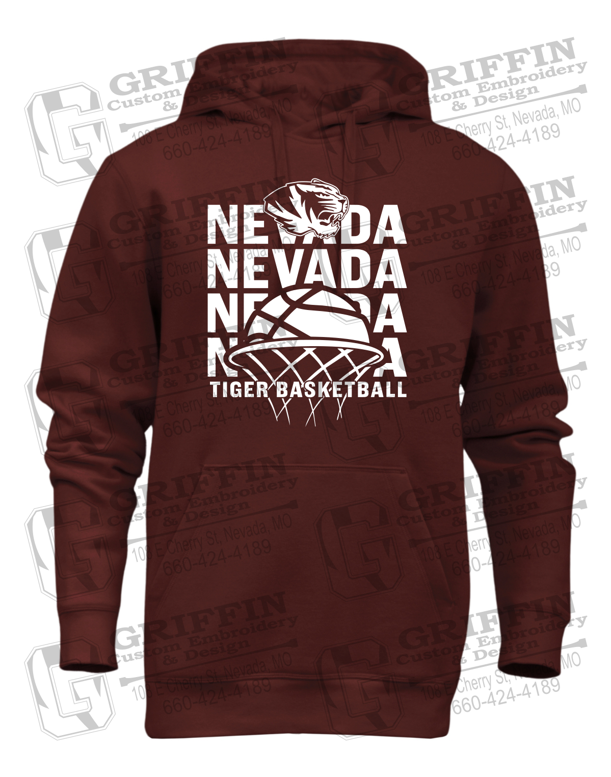 Heavyweight Fleece Hoodie - Basketball - Nevada Tigers 26-L