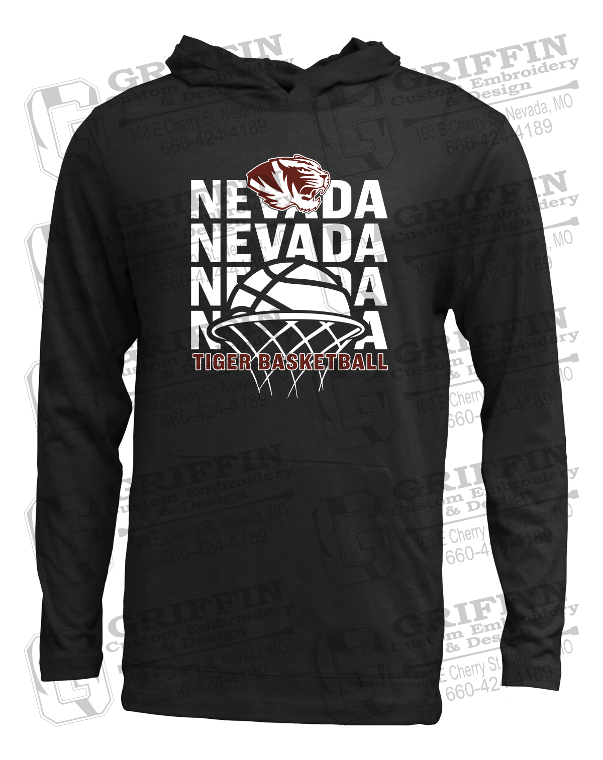 Soft-Tek T-Shirt Hoodie - Basketball - Nevada Tigers 26-L