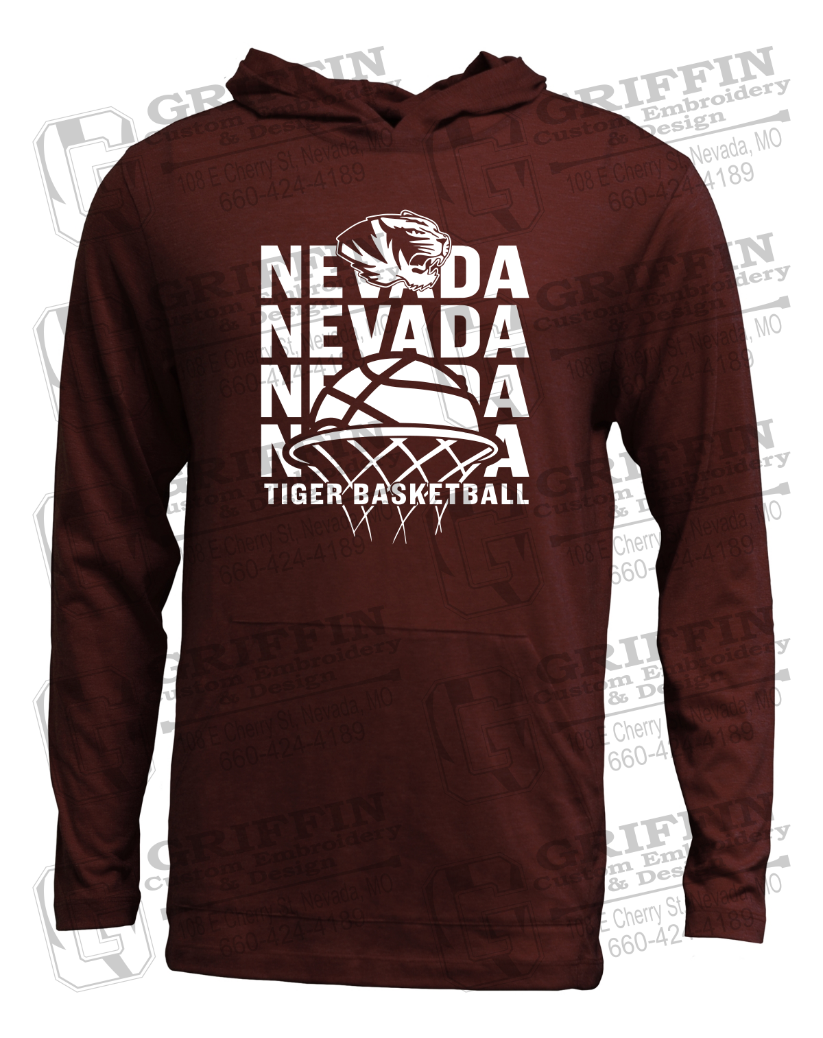 Soft-Tek T-Shirt Hoodie - Basketball - Nevada Tigers 26-L