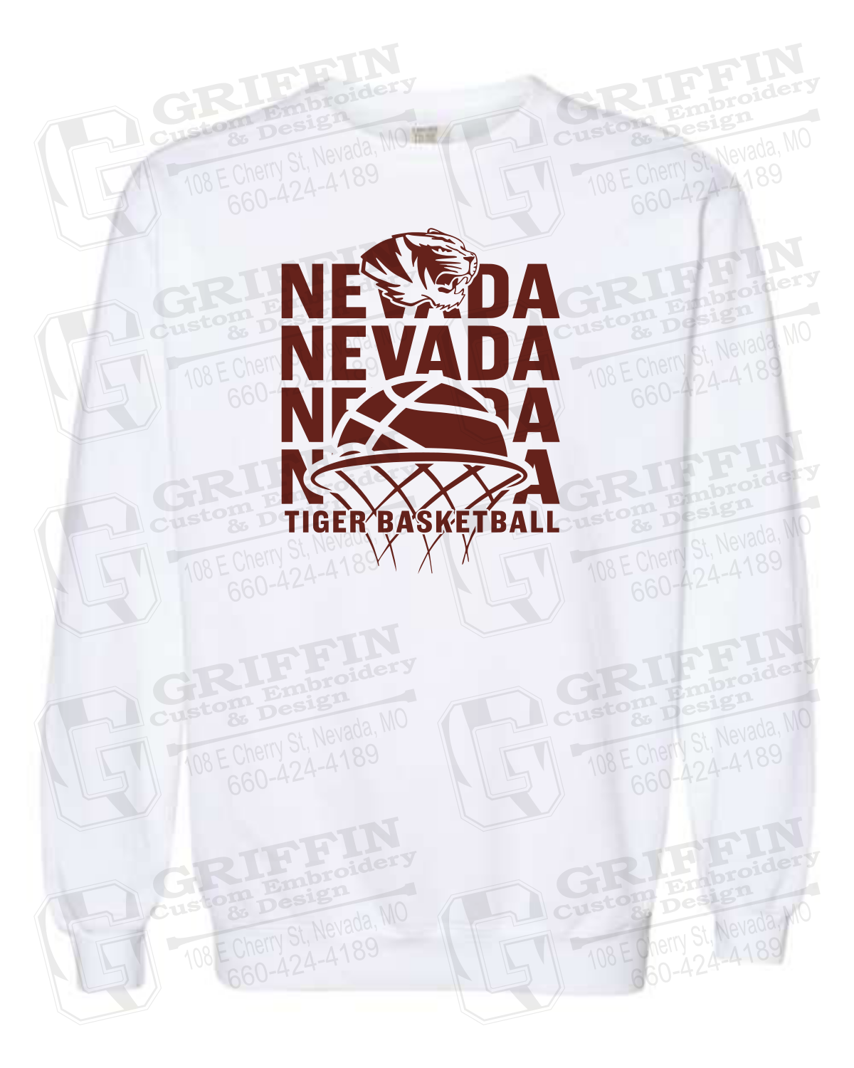 Comfort Colors Crewneck Sweatshirt - Basketball - Nevada Tigers 26-L