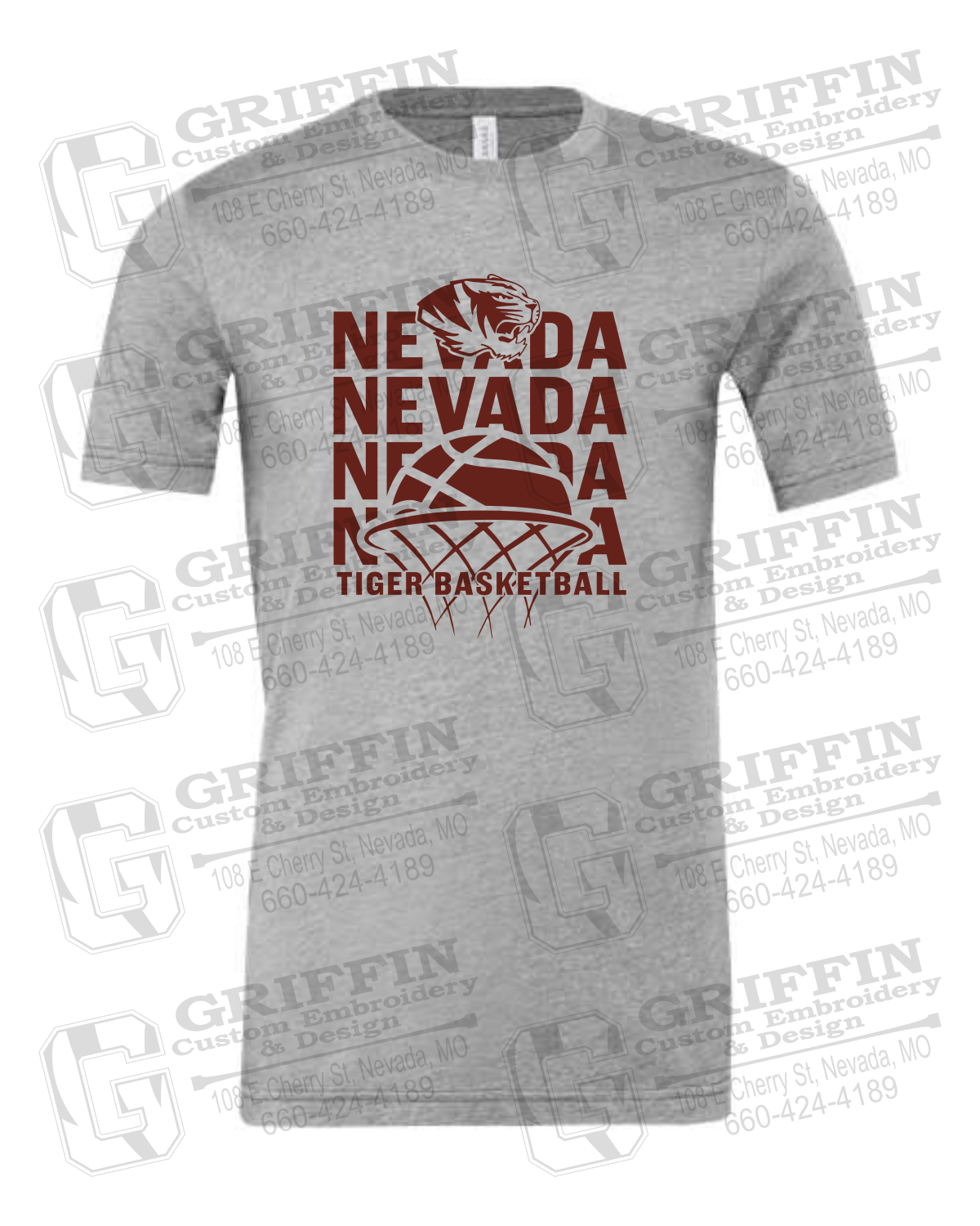 Cotton Short Sleeve T-Shirt - Basketball - Nevada Tigers 26-L