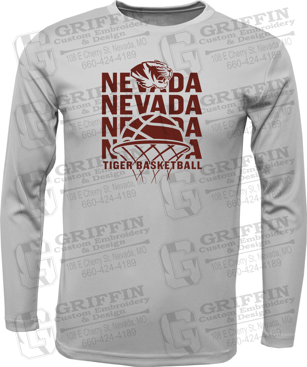 Toddler Dry-Fit Long Sleeve T-Shirt - Basketball - Nevada Tigers 26-L