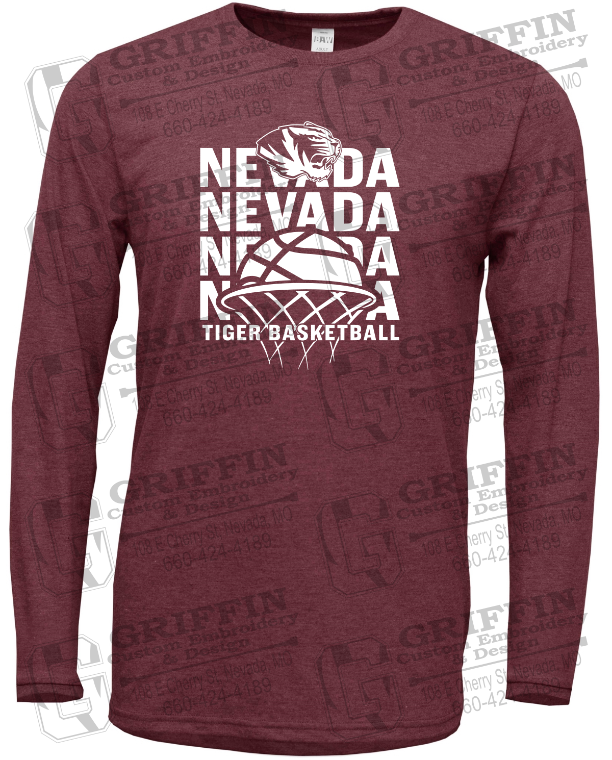 Soft-Tek Long Sleeve T-Shirt - Basketball - Nevada Tigers 26-L