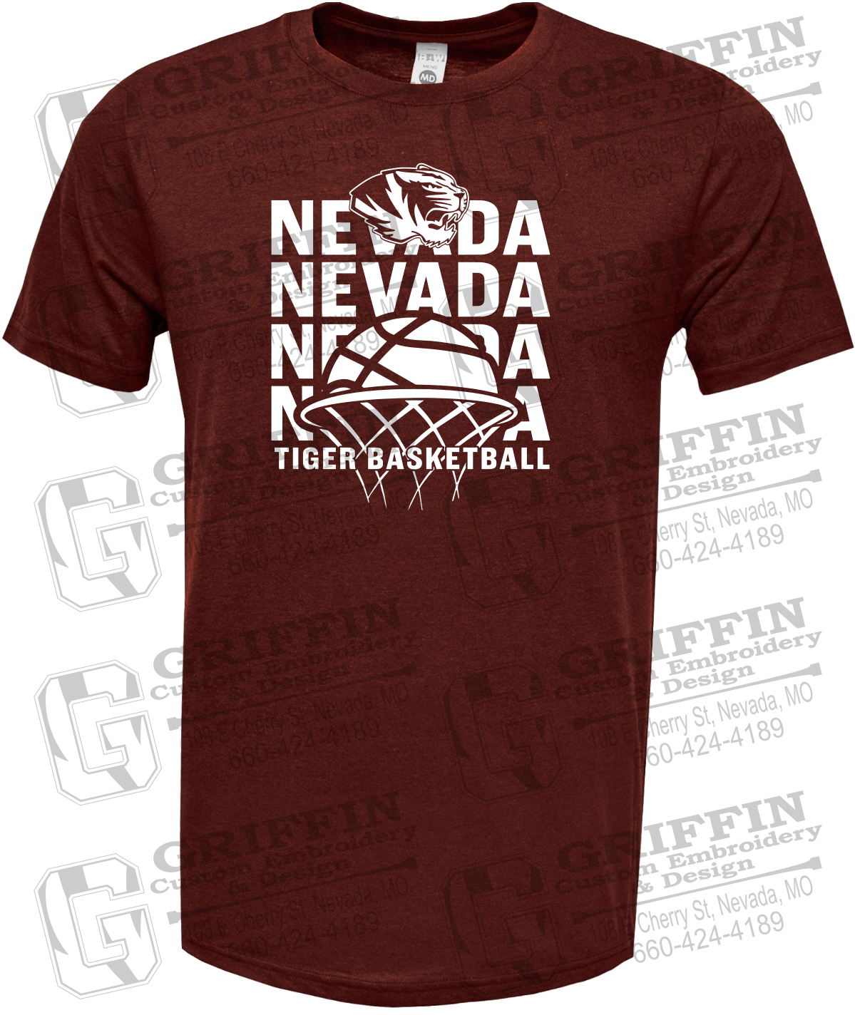 Soft-Tek Short Sleeve T-Shirt - Basketball - Nevada Tigers 26-L
